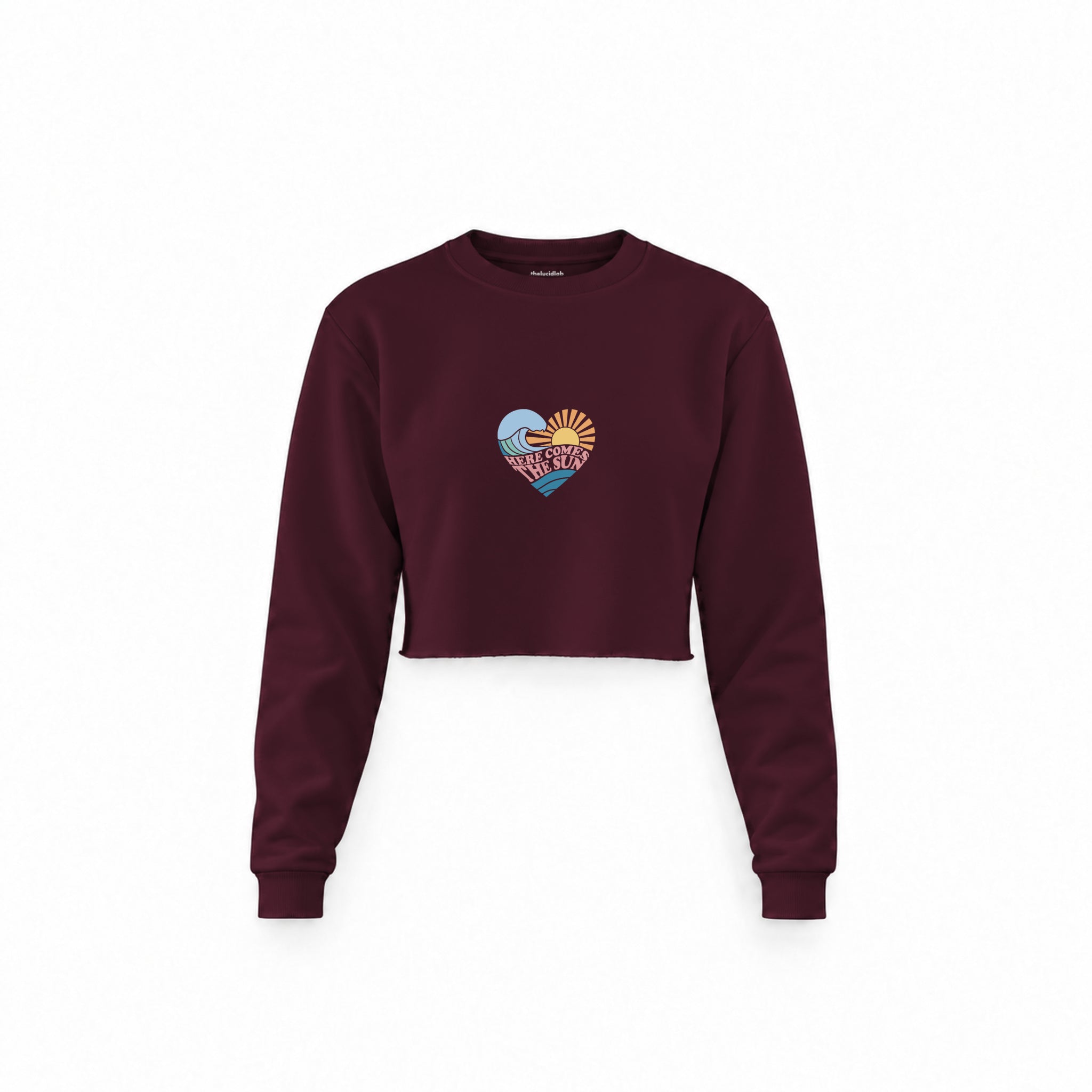 Here Comes The Sun Crop Sweatshirt — Bordo — Ön