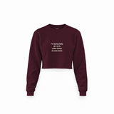 I’m Boring Baby Crop Sweatshirt — Bordo — Ön