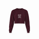 Girlfriend Knows Everything Crop Sweatshirt — Bordo — Ön