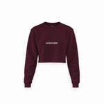 Rich Bitch Energy Crop Sweatshirt — Bordo — Ön