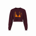 Orange Bikini Crop Sweatshirt — Bordo — Ön