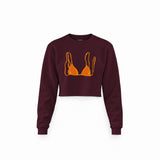 Orange Bikini Crop Sweatshirt — Bordo — Ön