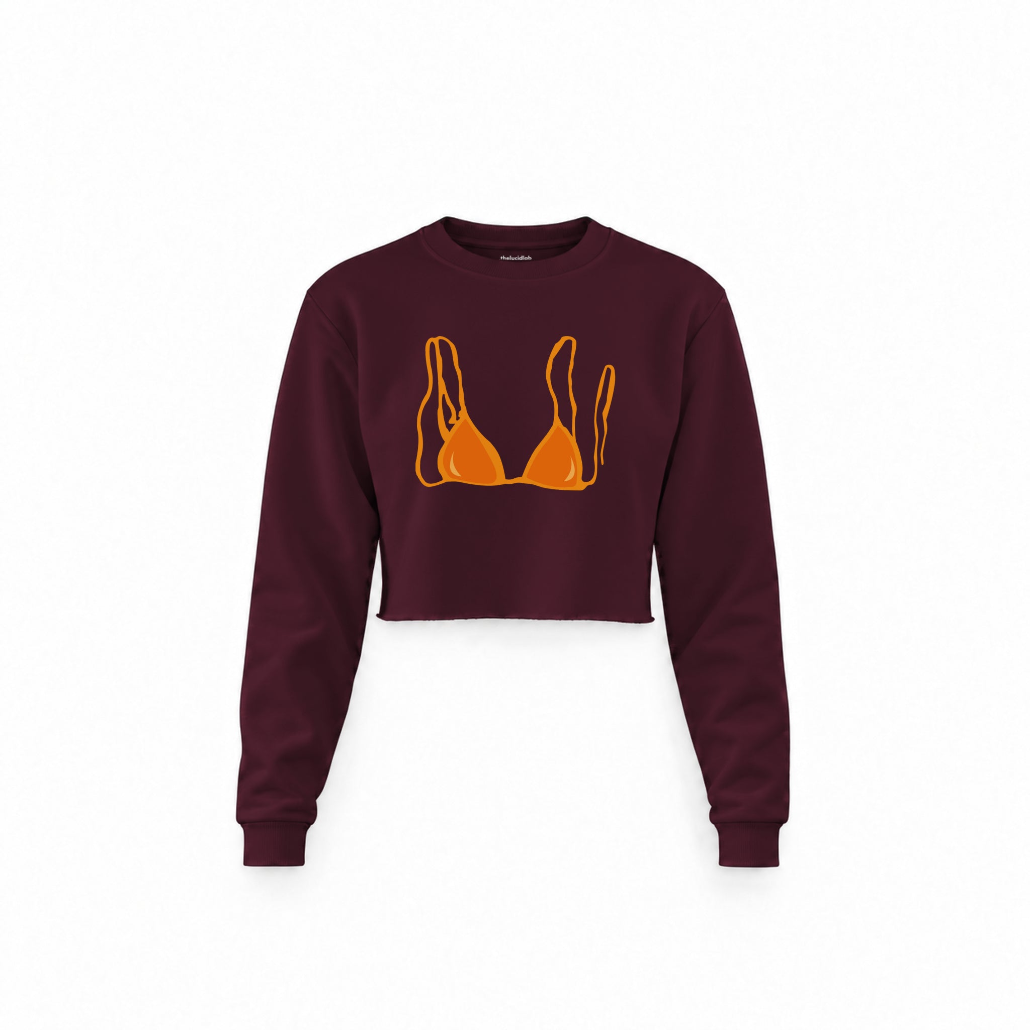 Orange Bikini Crop Sweatshirt — Bordo — Ön