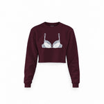 Noir Seduce Crop Sweatshirt — Bordo — Görsel 1
