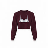Noir Seduce Crop Sweatshirt — Bordo — Görsel 1