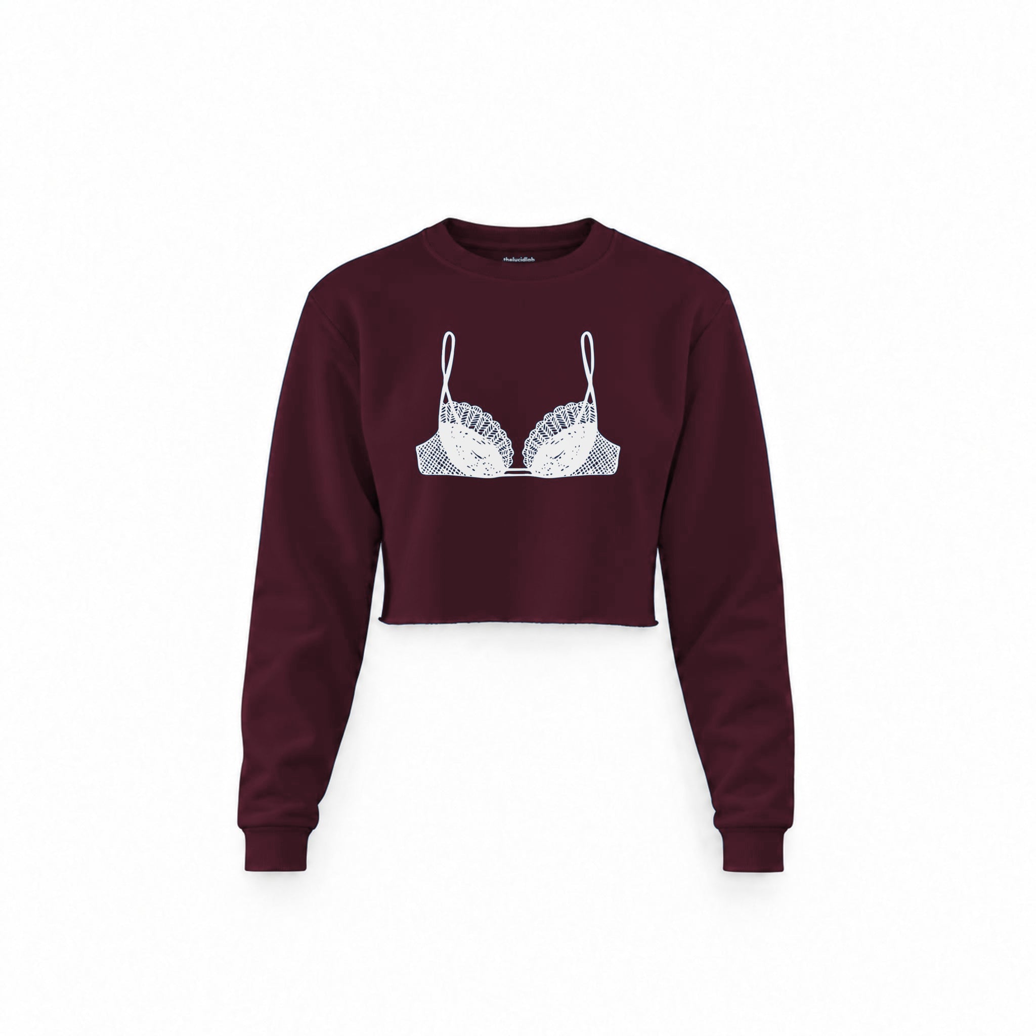 Noir Seduce Crop Sweatshirt — Bordo — Görsel 1