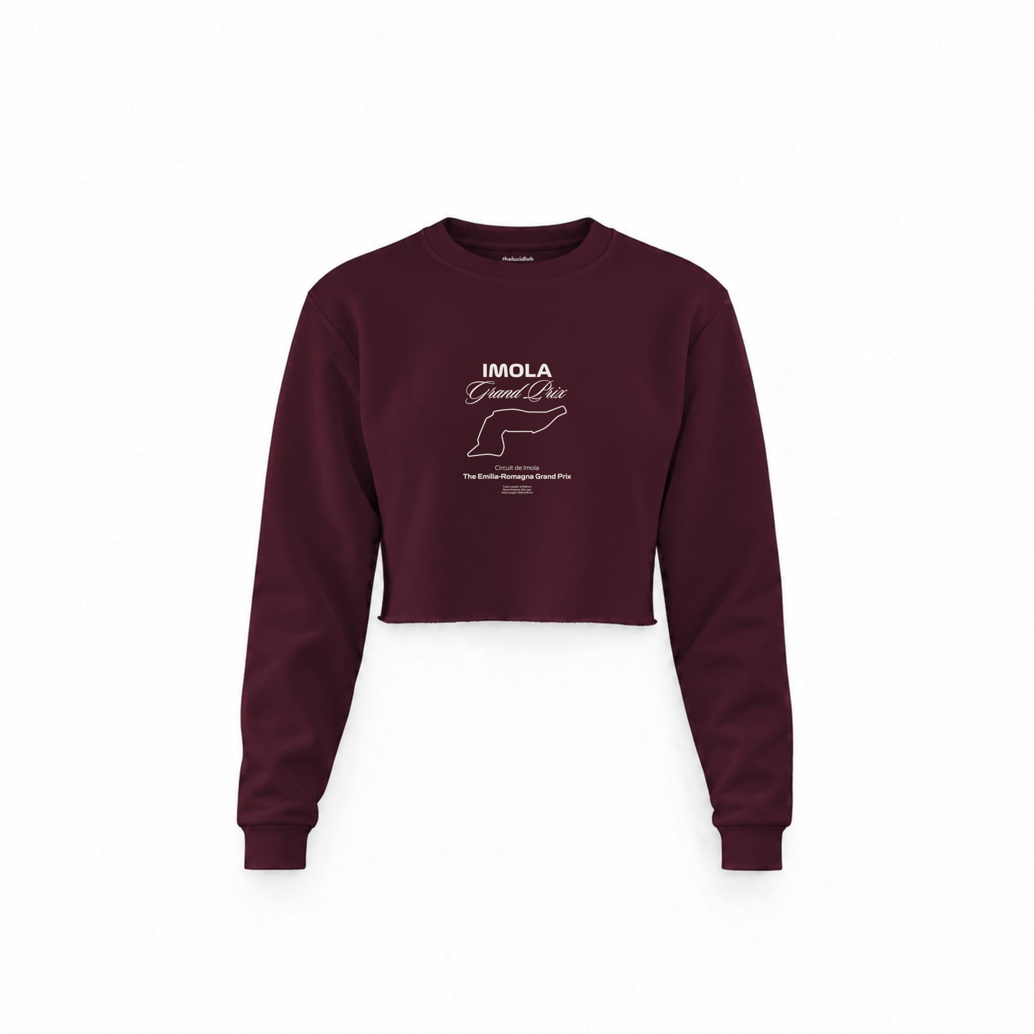 Imola Grand Prix Crop Sweatshirt — Bordo — Ön