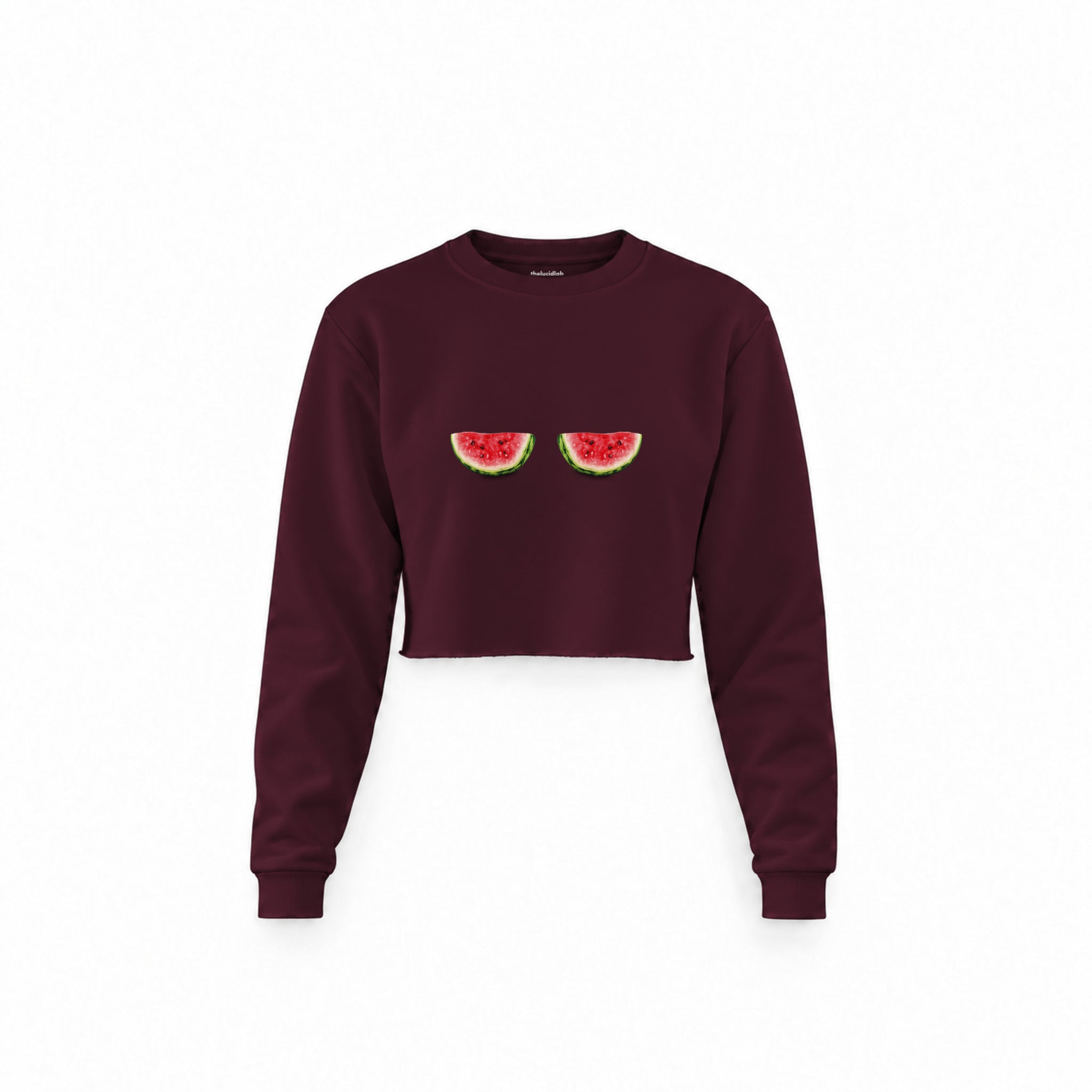 Summer Twins Crop Sweatshirt — Bordo — Ön