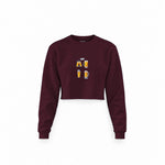Lets Get Beers Tonight Crop Sweatshirt — Bordo — Görsel 1