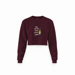 Big Money Never Comes Clean Crop Sweatshirt — Bordo — Ön