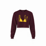 Yellow Bikini Crop Sweatshirt — Bordo — Ön