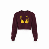 Yellow Bikini Crop Sweatshirt — Bordo — Ön