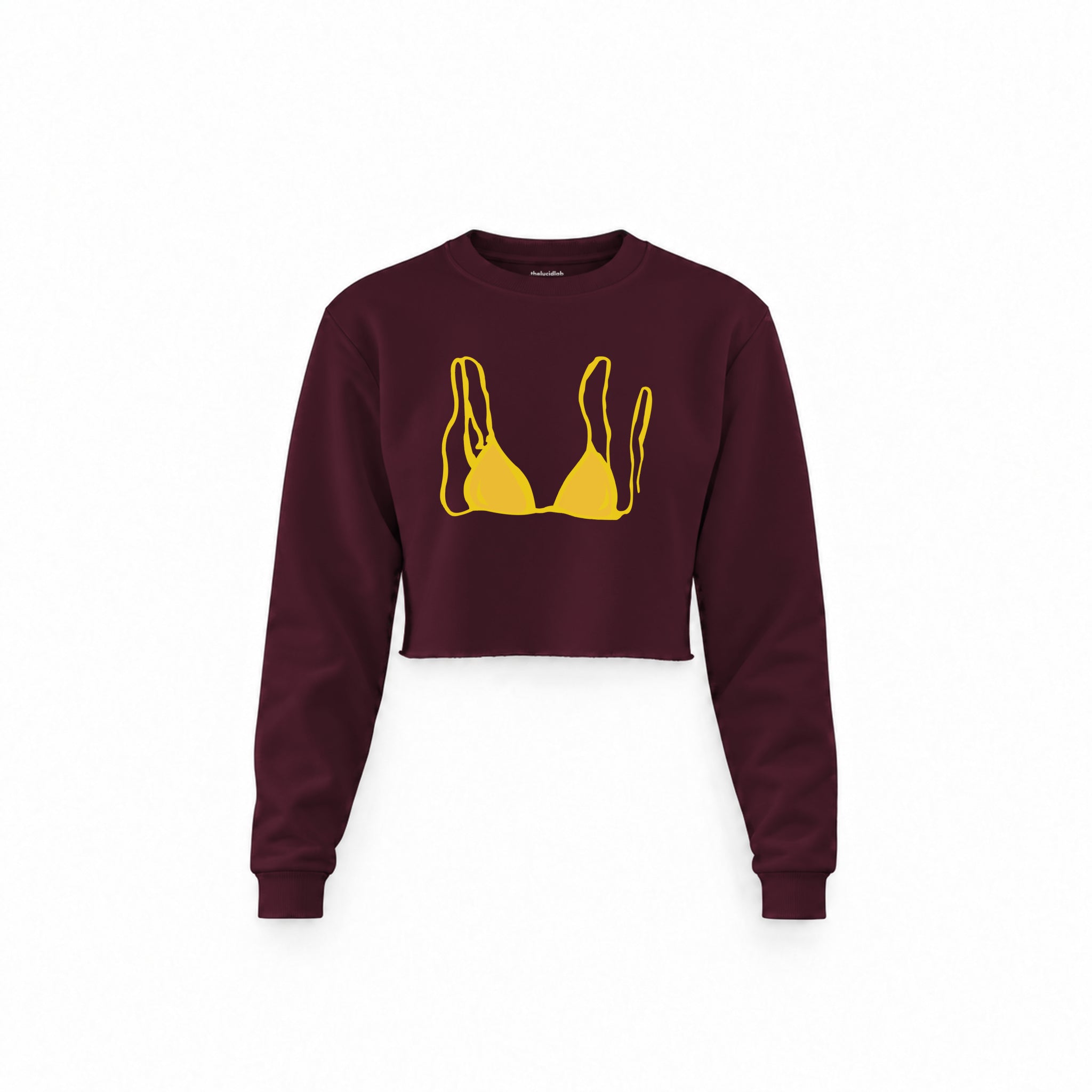 Yellow Bikini Crop Sweatshirt — Bordo — Ön