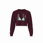 Blue Bikini Crop Sweatshirt — Bordo — Ön