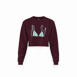Blue Bikini Crop Sweatshirt — Bordo — Ön