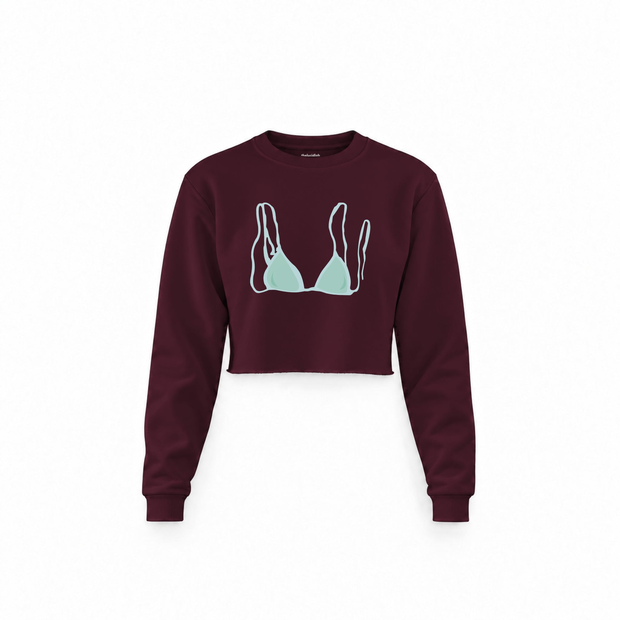 Blue Bikini Crop Sweatshirt — Bordo — Ön