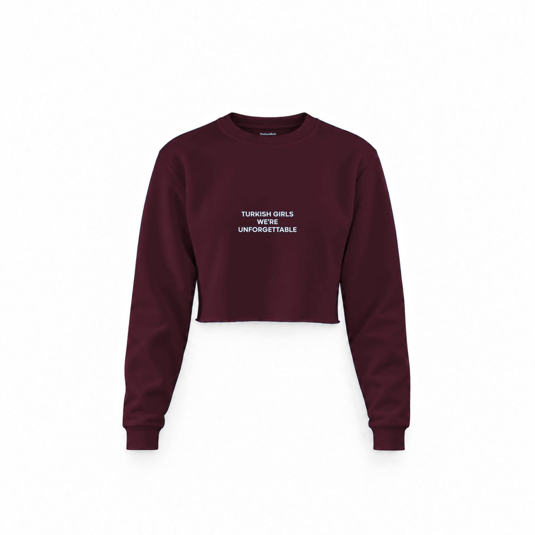 Turkish Girls Crop Sweatshirt — Bordo — Görsel 1