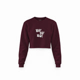 Ho Ho Ho Crop Sweatshirt — Bordo — Ön