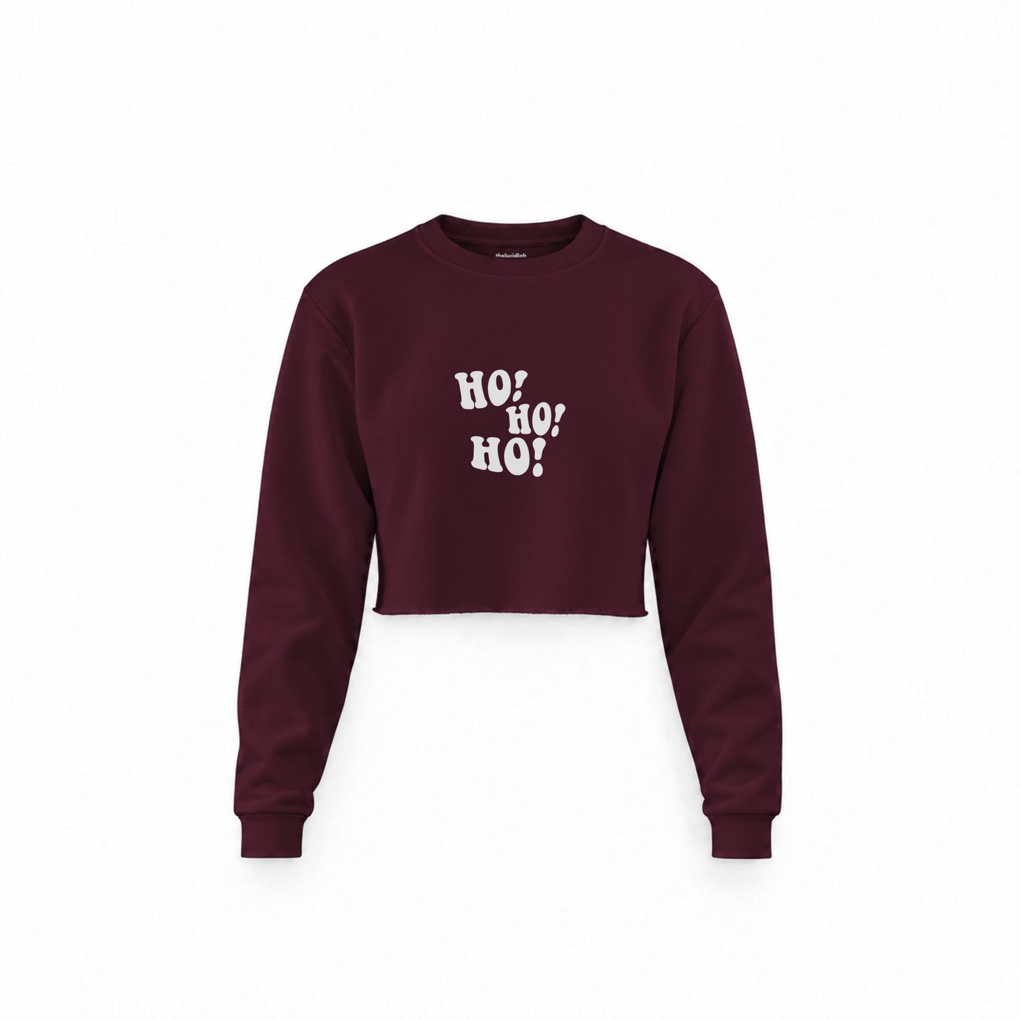 Ho Ho Ho Crop Sweatshirt — Bordo — Ön