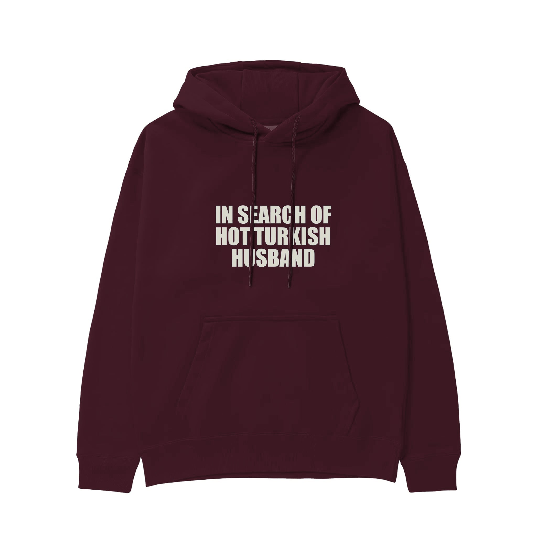 Hot Turkish Husband Hoodie — Bordo — Ön