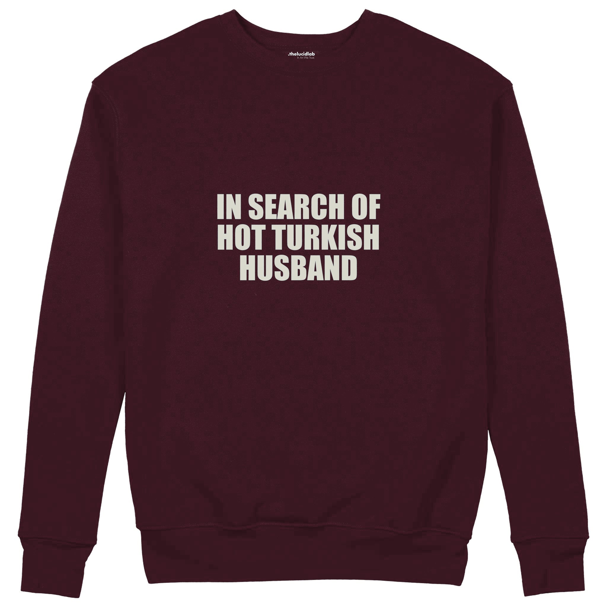 Hot Turkish Husband Sweatshirt — Bordo — Ön