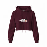 North Face Crop Hoodie — Bordo — Ön