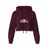 North Face Crop Hoodie — Bordo — Ön