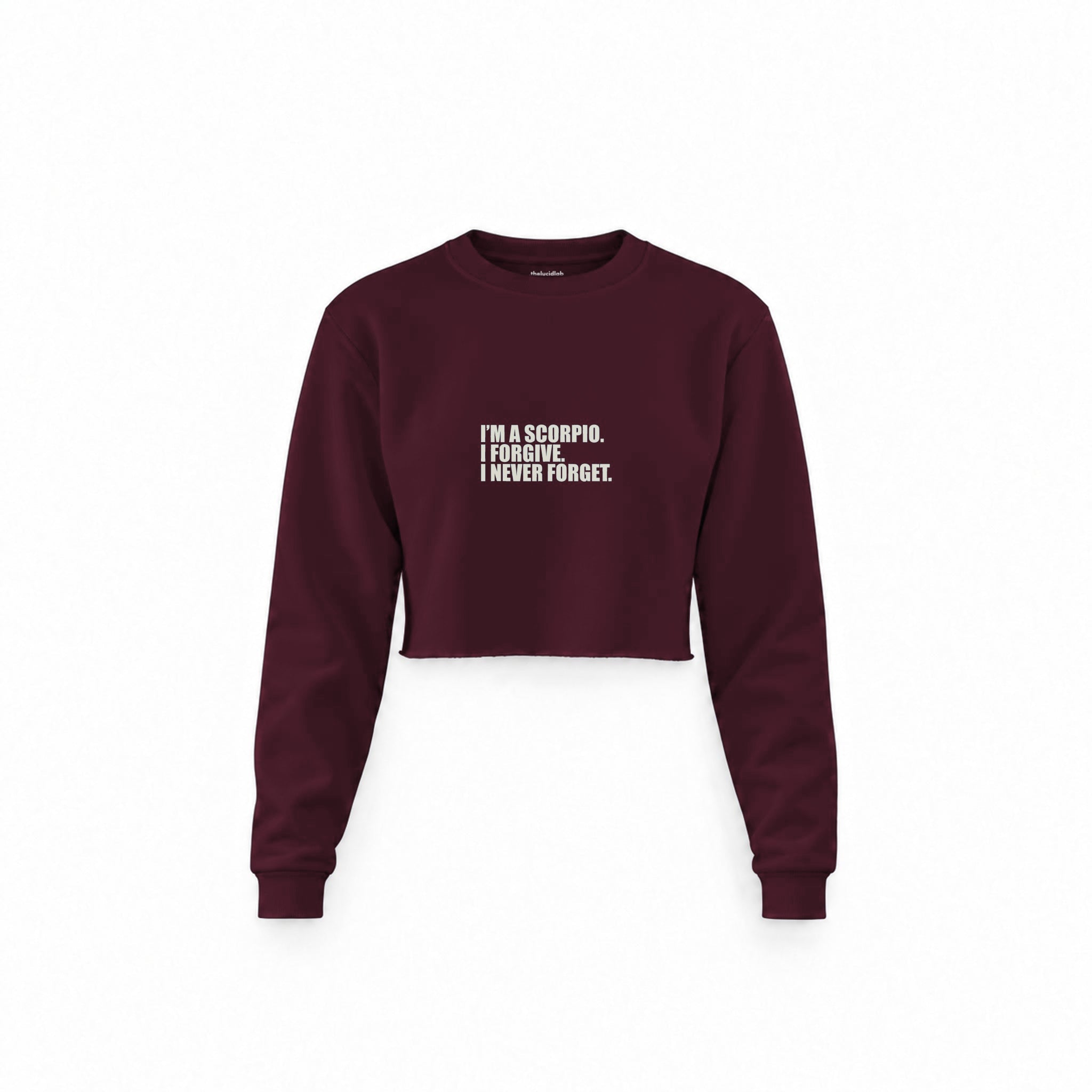 I’m a Scorpio Crop Sweatshirt — Bordo — Ön