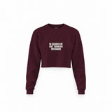 Hot Turkish Husband Crop Sweatshirt — Bordo — Ön