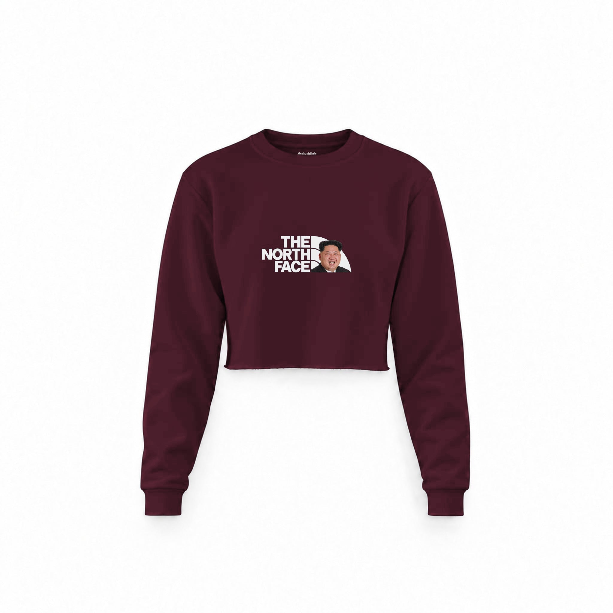 North Face Crop Sweatshirt — Bordo — Ön