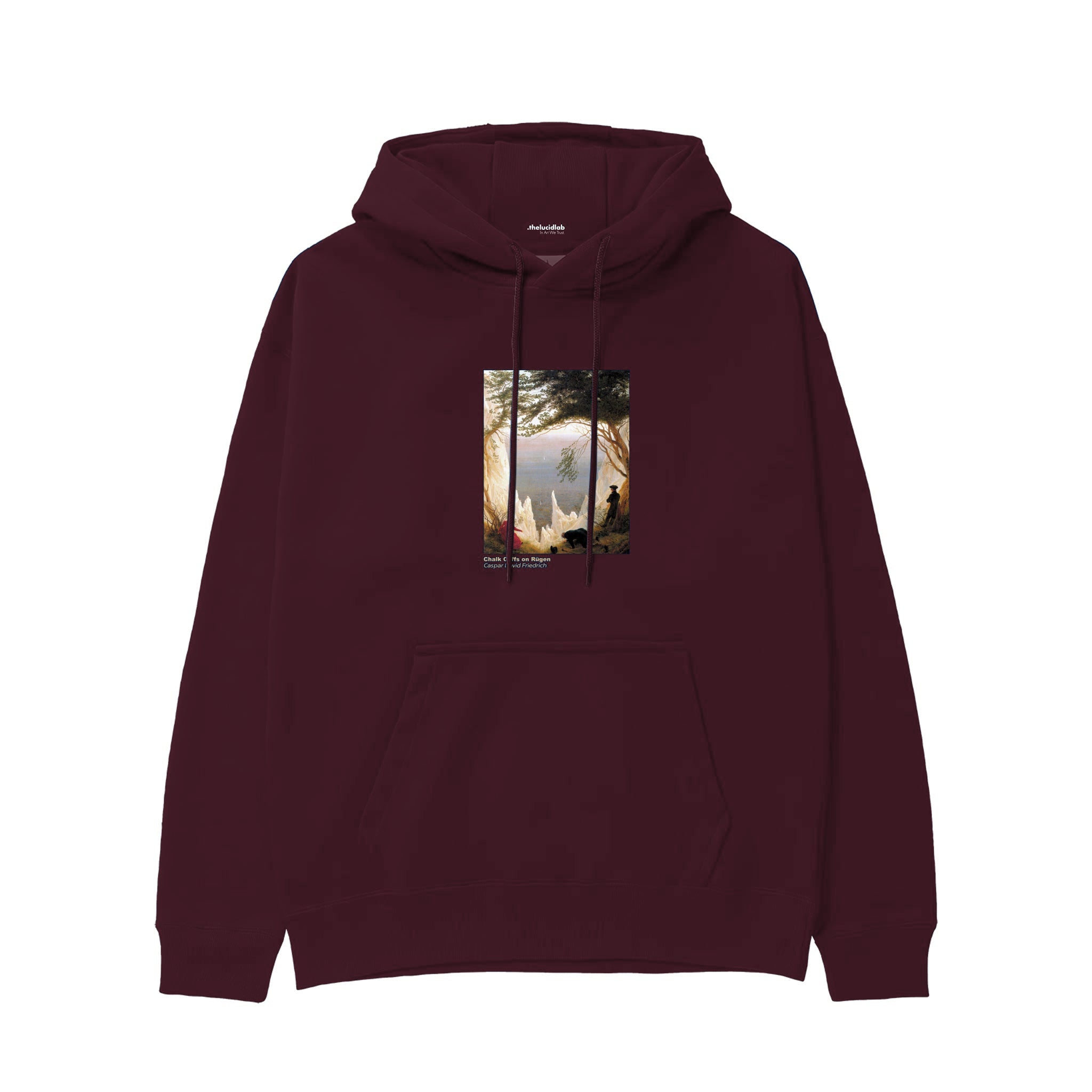 Chalk Cliffs on Rügen Hoodie — Bordo — Görsel 1