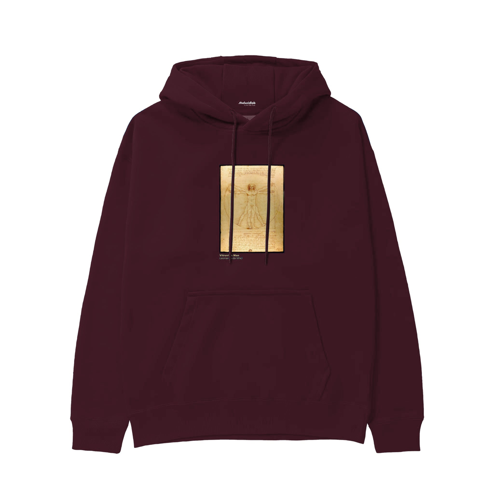 Vitruvian Man Hoodie — Bordo — Görsel 1