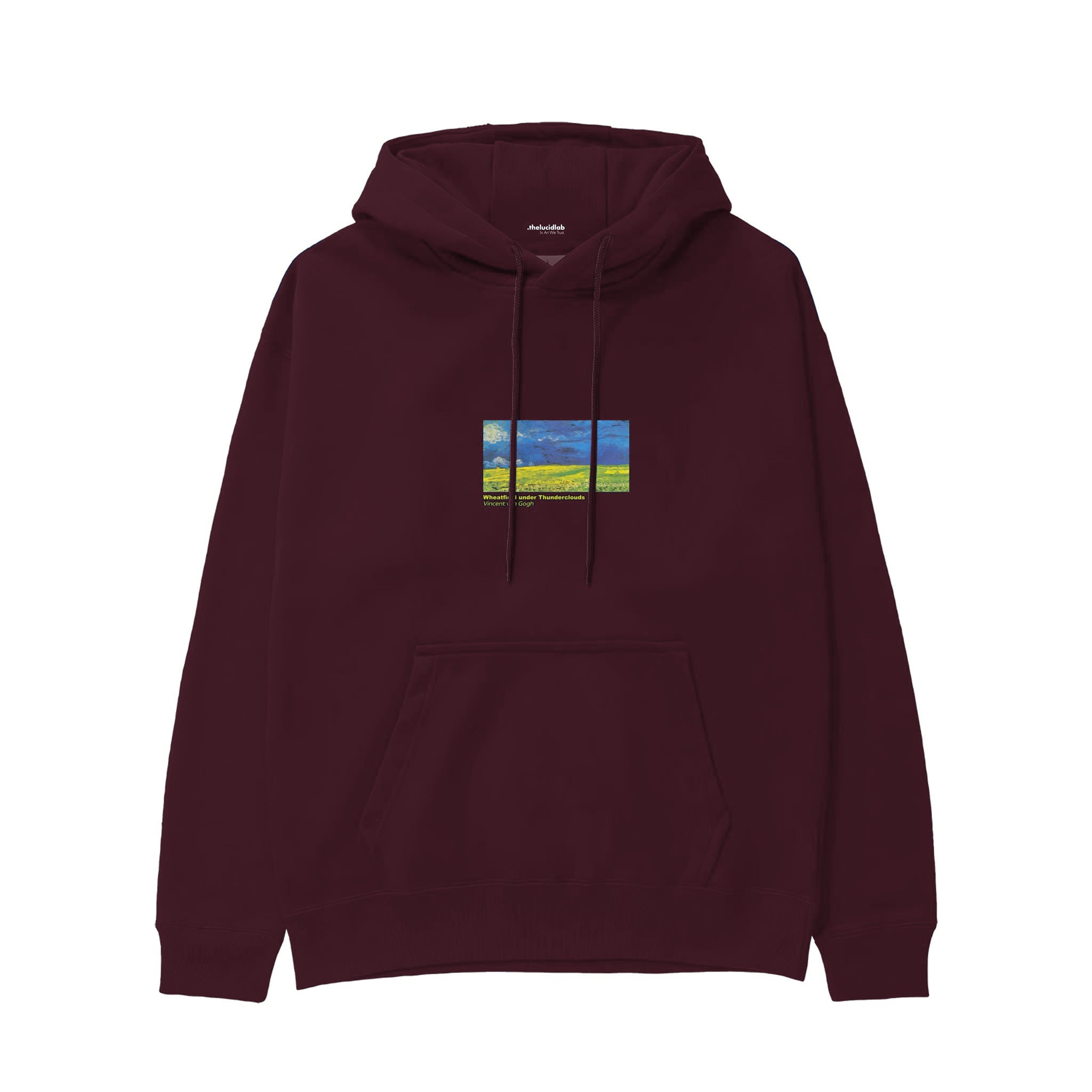 Wheatfield under Thunderclouds Hoodie — Bordo — Görsel 1