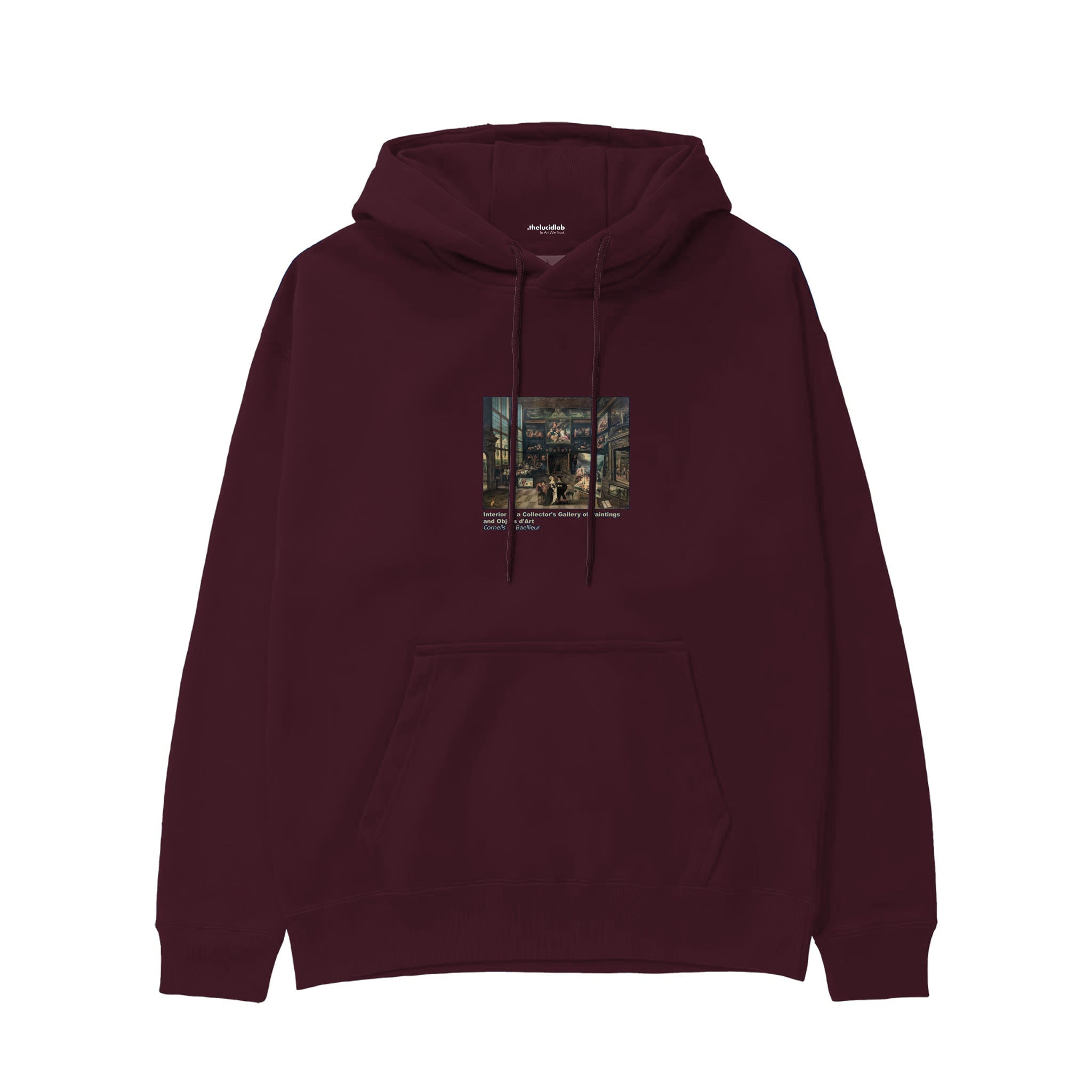 Interior of a Collector's Gallery of Paintings and Objets d'Art Hoodie — Bordo — Görsel 1