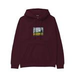Wheat Field with Cypresses Hoodie — Bordo — Görsel 1