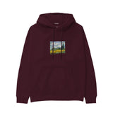 Wheat Field with Cypresses Hoodie — Bordo — Görsel 1