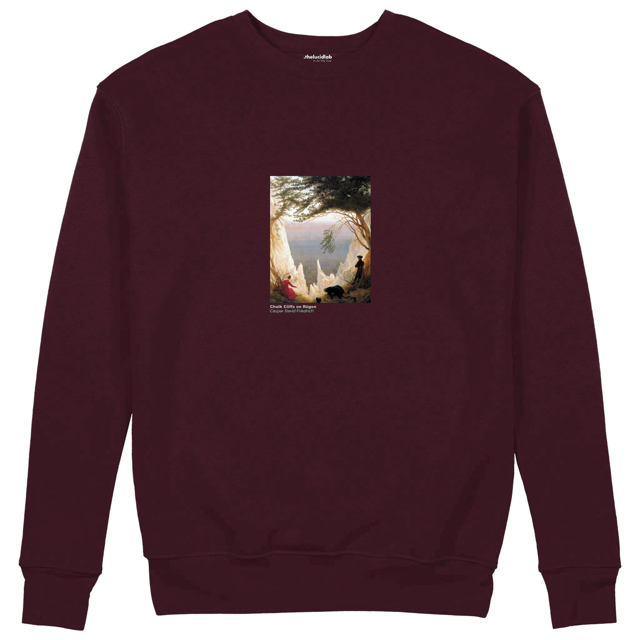 Chalk Cliffs on Rügen Sweatshirt — Bordo — Görsel 1