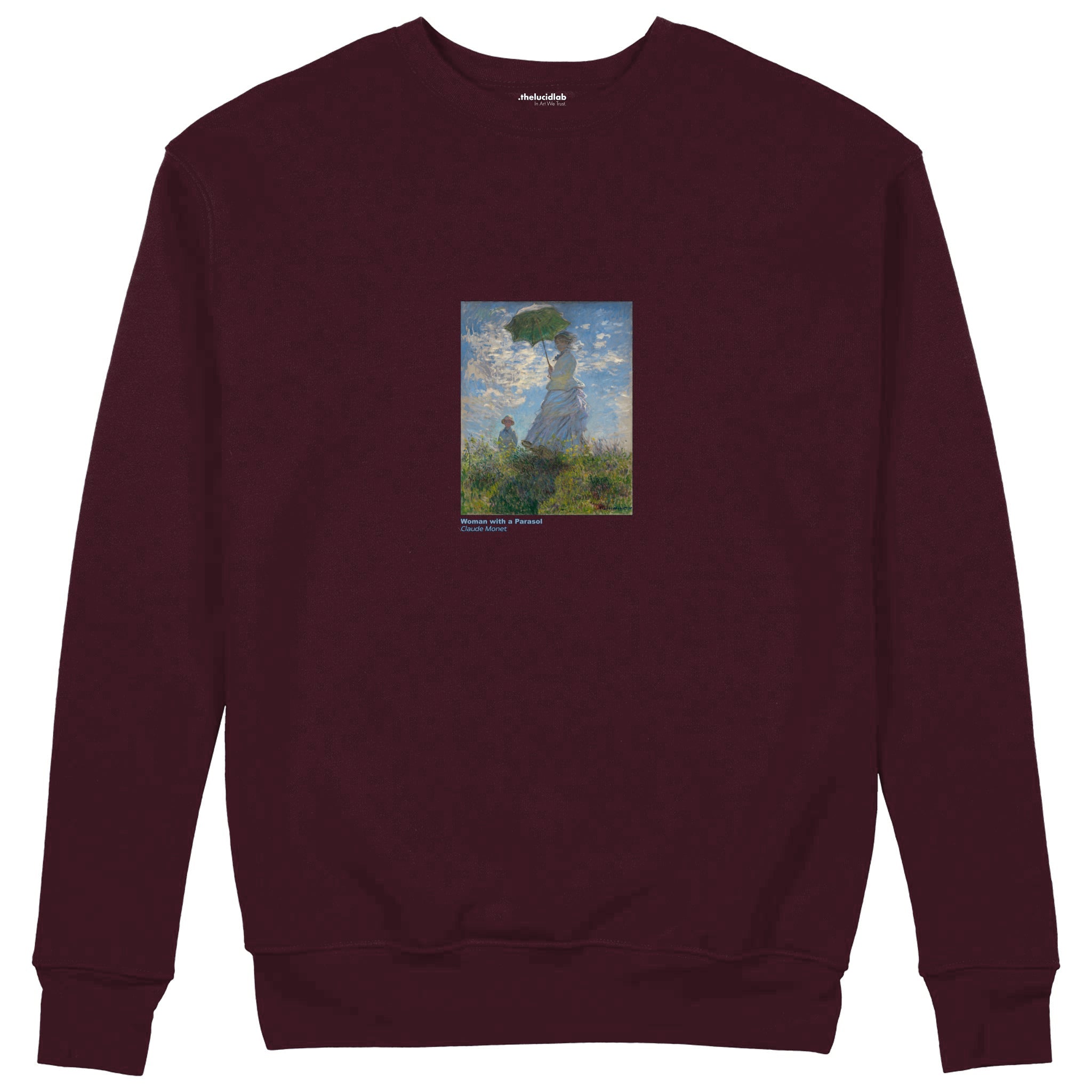 Woman with a Parasol Sweatshirt — Bordo — Görsel 1