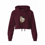 Chalk Cliffs on Rügen Crop Hoodie — Bordo — Görsel 1