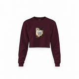 Chalk Cliffs on Rügen Crop Sweatshirt — Bordo — Görsel 1