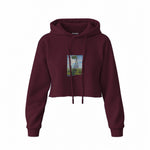 Woman with a Parasol Crop Hoodie — Bordo — Görsel 1