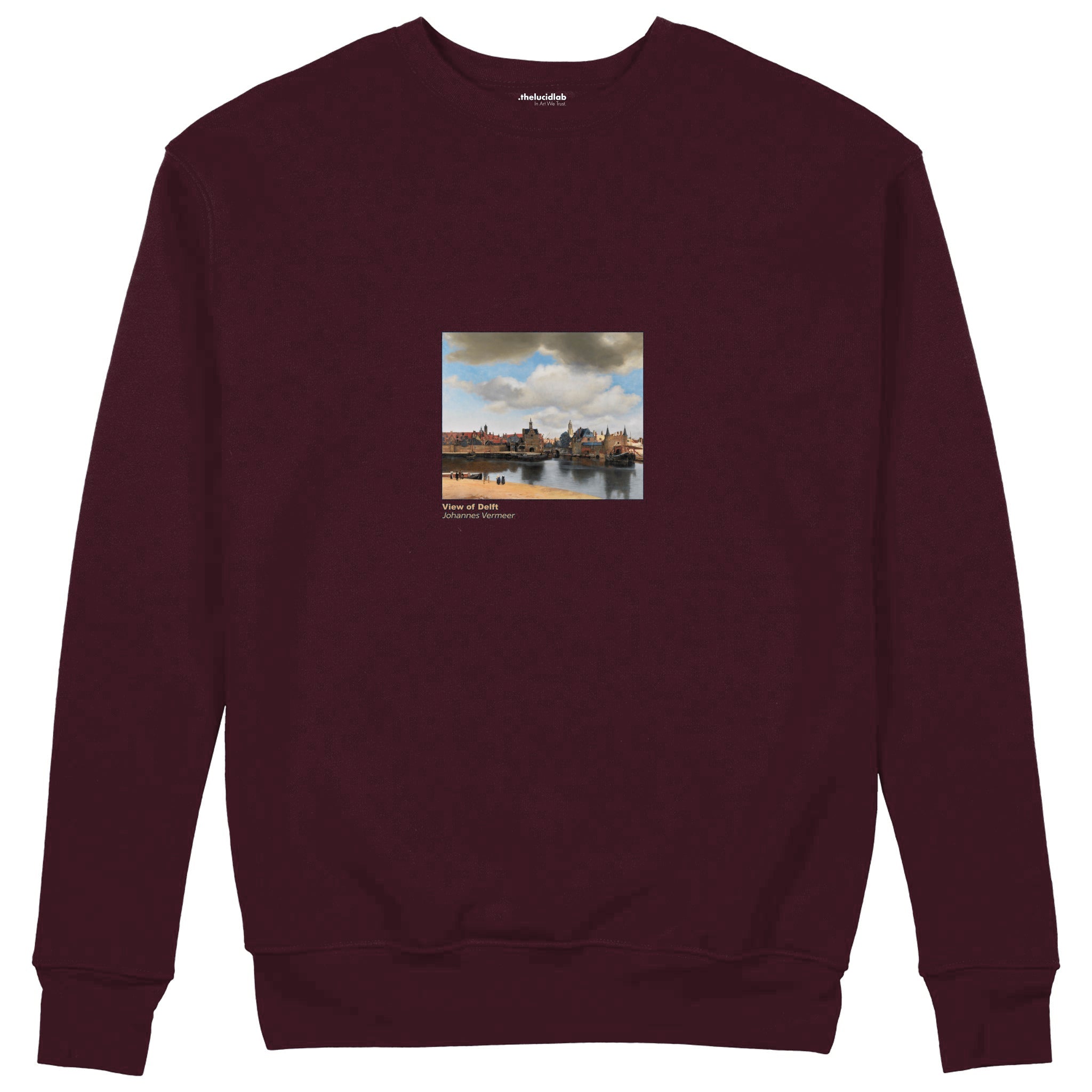 View of Delft Sweatshirt — Bordo — Görsel 1