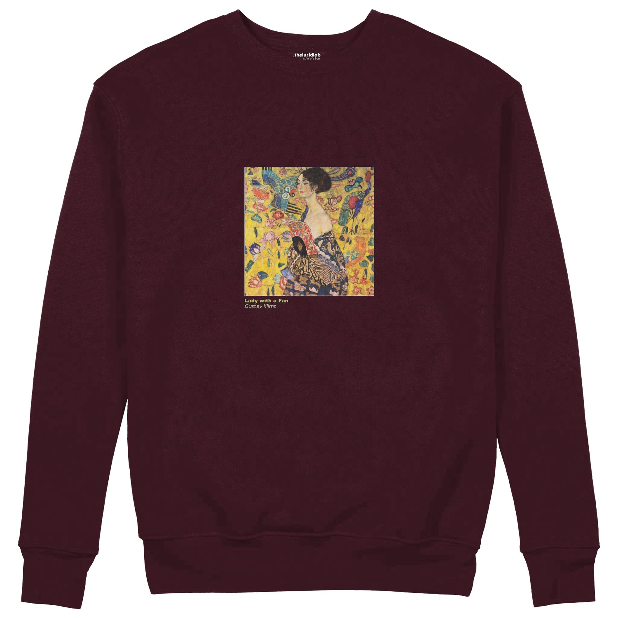 Lady with a Fan Sweatshirt — Bordo — Görsel 1