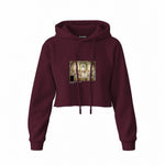 The School of Athens Crop Hoodie — Bordo — Görsel 1