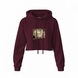 The School of Athens Crop Hoodie — Bordo — Görsel 1
