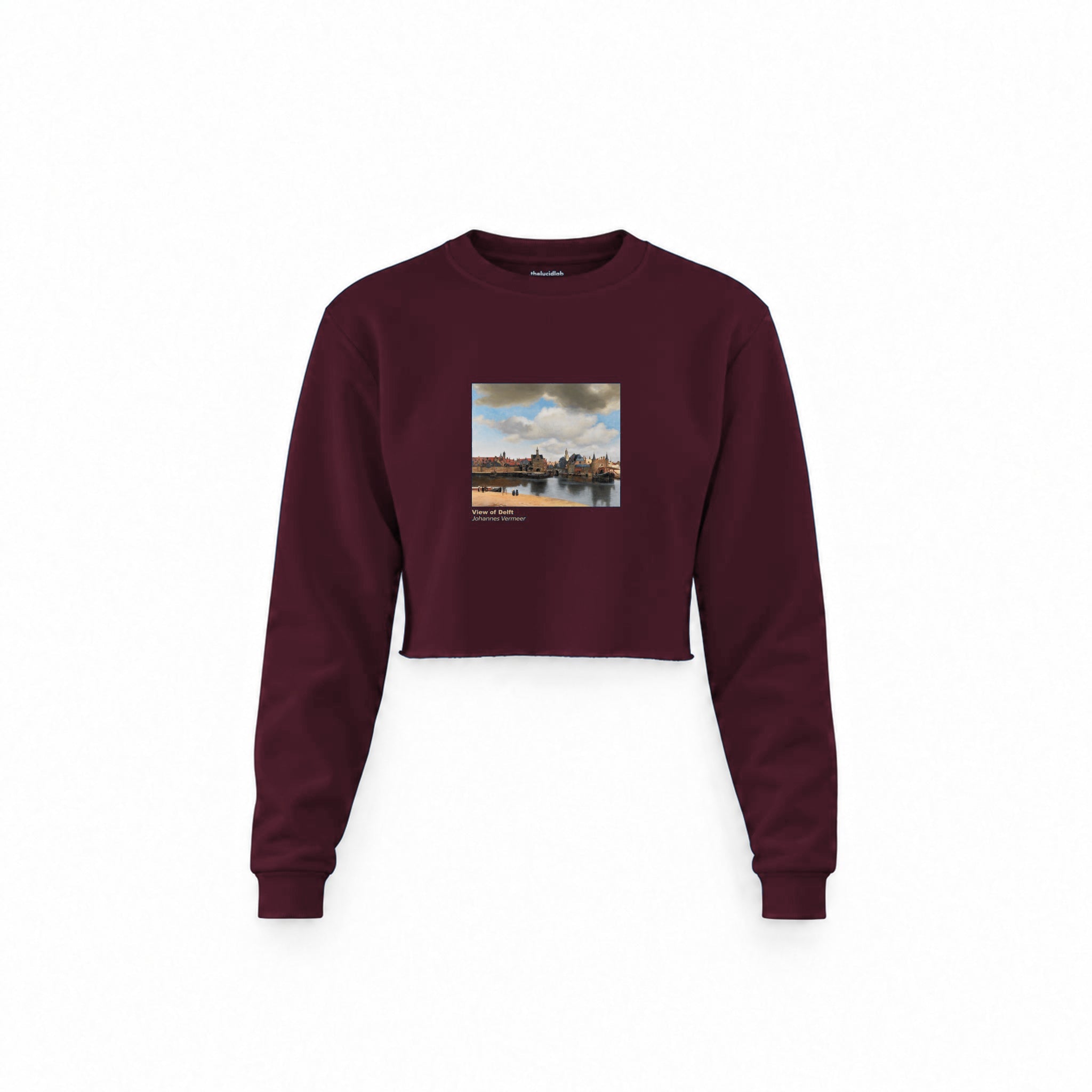 View of Delft Crop Sweatshirt — Bordo — Görsel 1