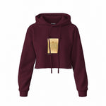 Vitruvian Man Crop Hoodie — Bordo — Görsel 1