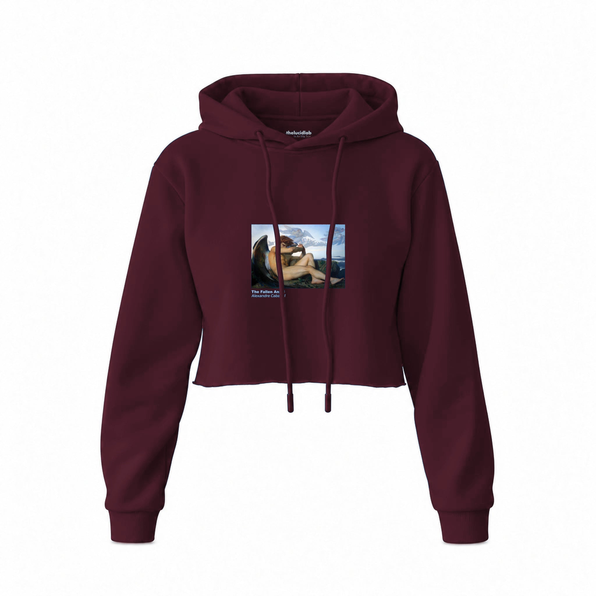 The Fallen Angel Crop Hoodie — Bordo — Görsel 1