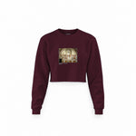 The School of Athens Crop Sweatshirt — Bordo — Görsel 1