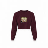 The School of Athens Crop Sweatshirt — Bordo — Görsel 1